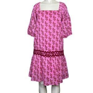 Ro's Garden Hamilton Delfina Mini Dress Pink Red Floral Size Large NWT